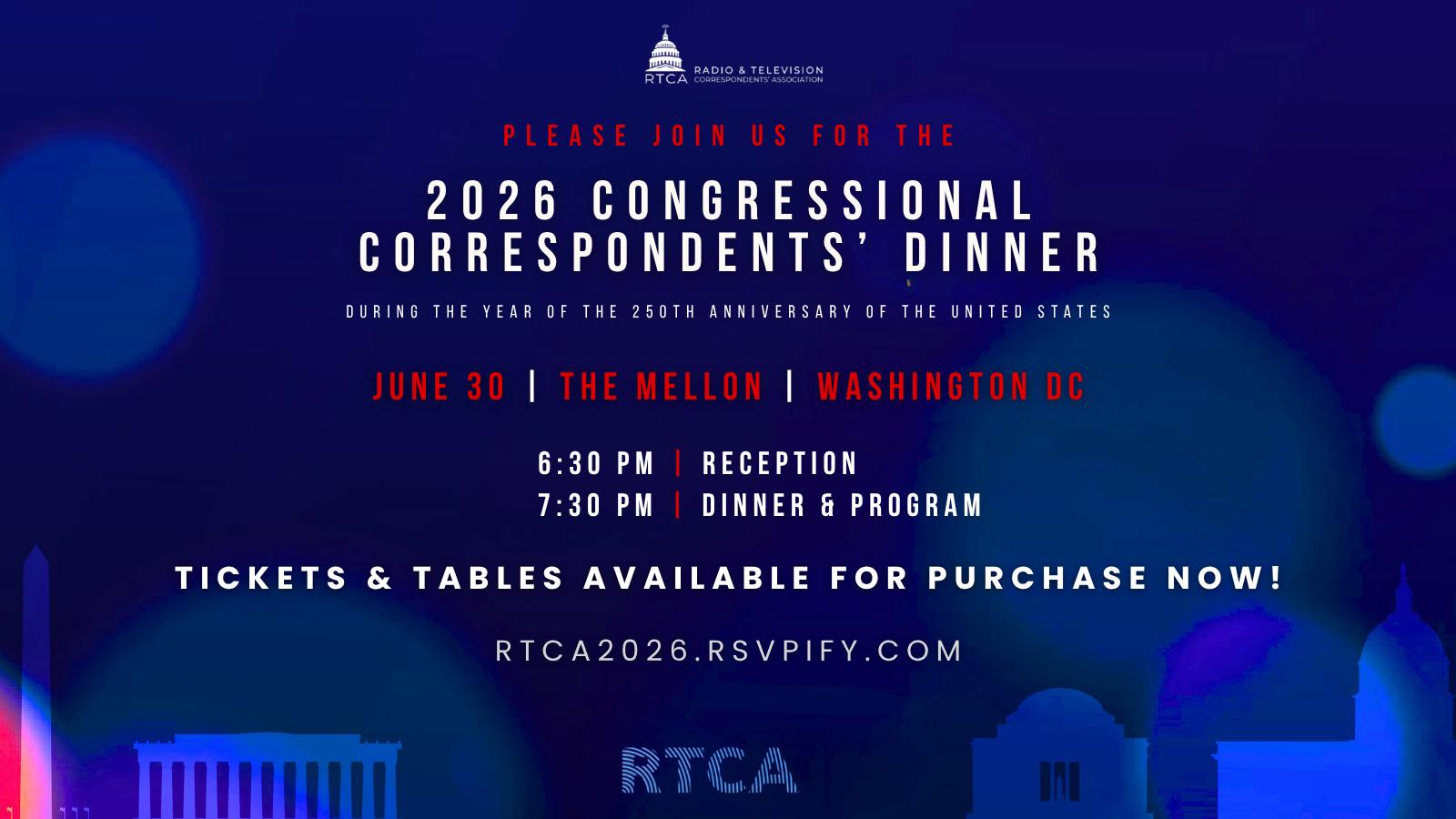 2026 RTCA Dinner Ticket promo